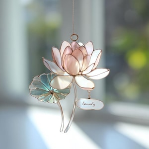 Sacred Lotus Suncatcher Acrylic for Peaceful Home