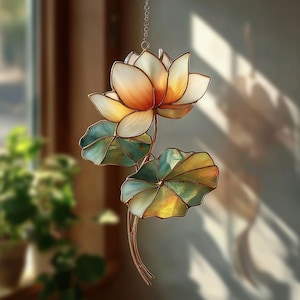 Lotus Flower Mica Suncatcher For Window Hanging